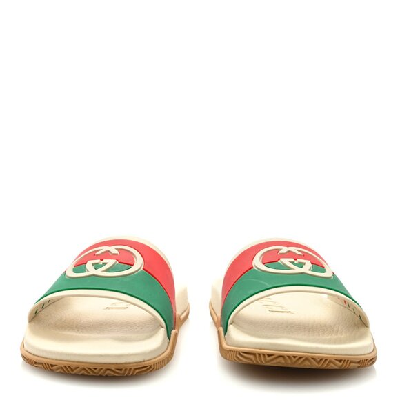 NIB 100% Authentic Gucci Interlocking GG Slides Red White Green $450 - Picture 4 of 9
